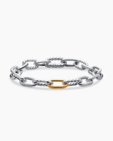 DY Madison® Chain Bracelet in Sterling Silver with 18K Yellow Gold, 8.5mm